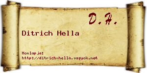 Ditrich Hella névjegykártya